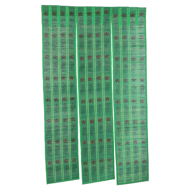 Forest Flow Three Panel Bamboo Curtain - Green media 3