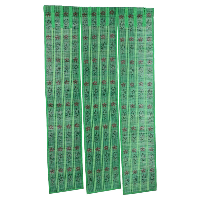 Forest Flow Three Panel Bamboo Curtain - Green media 3