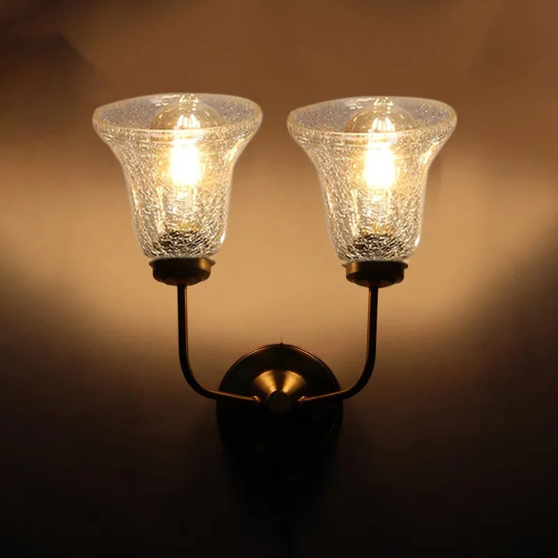 Crystal Lattice Twin-Bell Glass Wall Lamp media 8