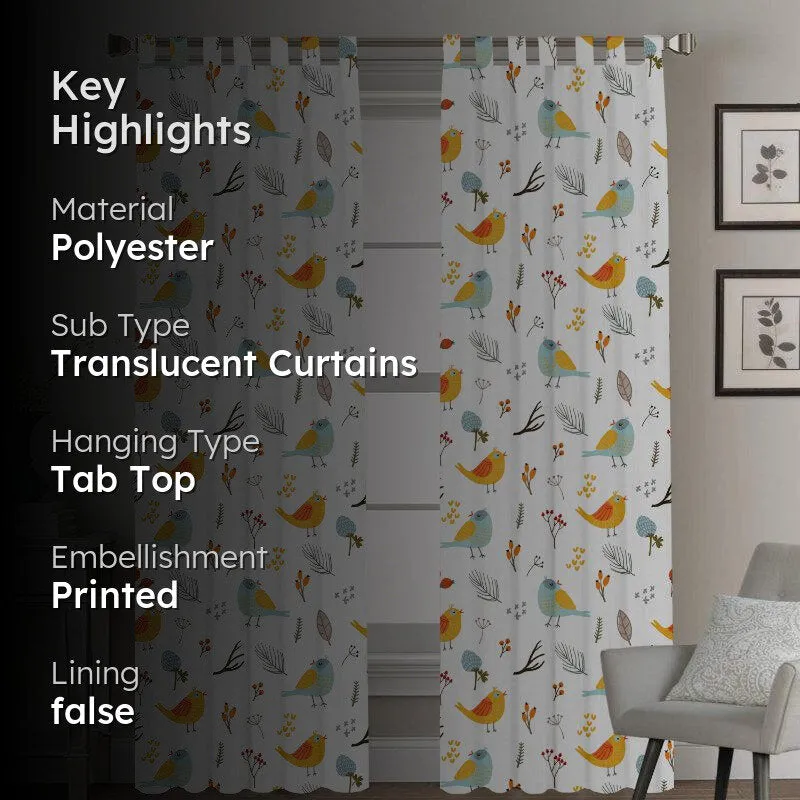 Bird Paradise Tab Top Medium Width Curtain media 2