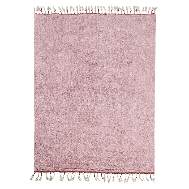 Serene Soft Tufted Cotton Area Rug - Mauve media 1