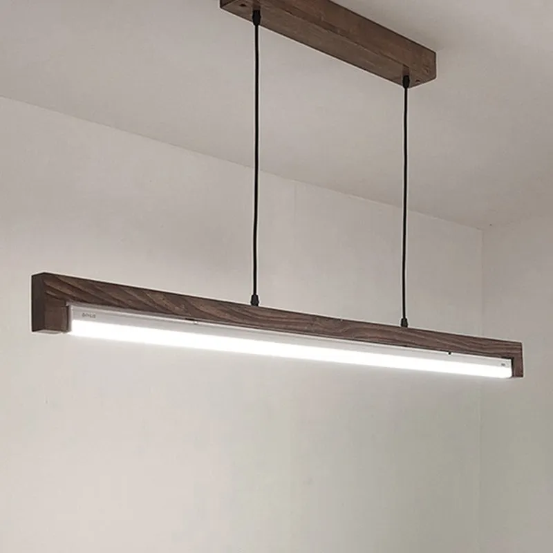 Grazia Linear LED Wooden Ceiling Lamp - Brown media 5