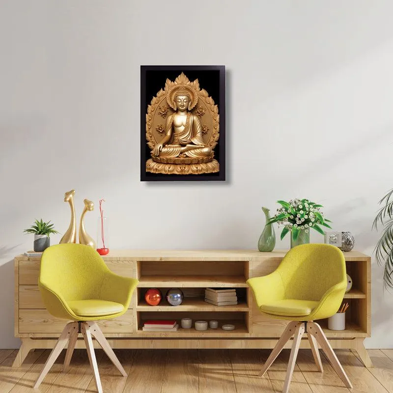 Nirvana's Gaze Buddha Wall Painting media 1