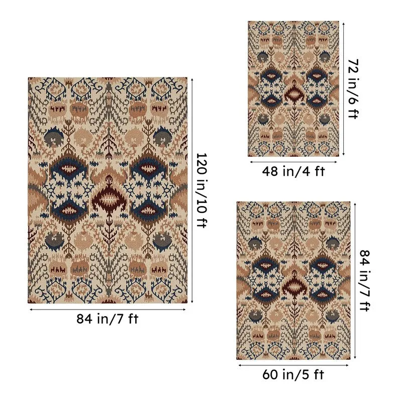 Saruman Hand Tufted Ethnic Wool & Nylon Carpet - Beige media 14