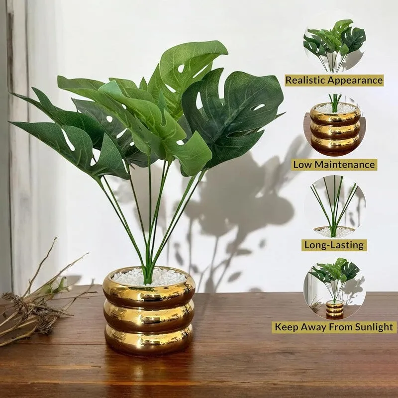Lustra Ceramic Vase With Artificial Plant media 3