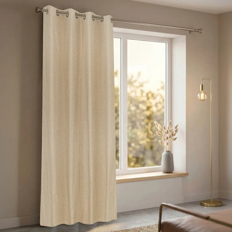 Form Ease Cotton Room Darkening Curtains - Beige media 4