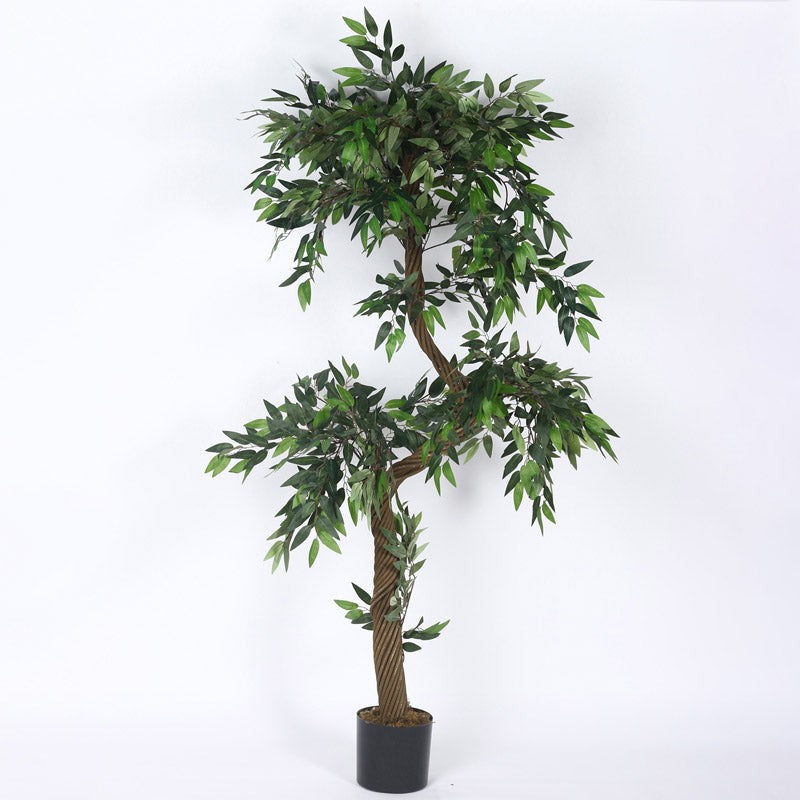 Faux Realtouch Green Eucalyptus Tree With Black Plastic Pot - 5.9 Feet media 4