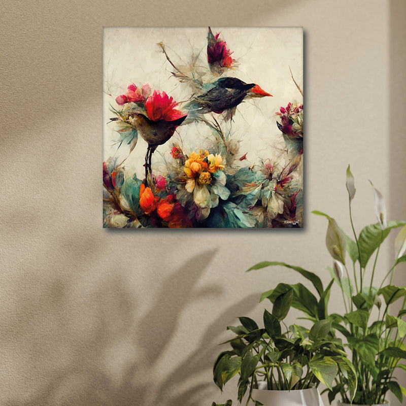 Birds & Blooms Wall Painting