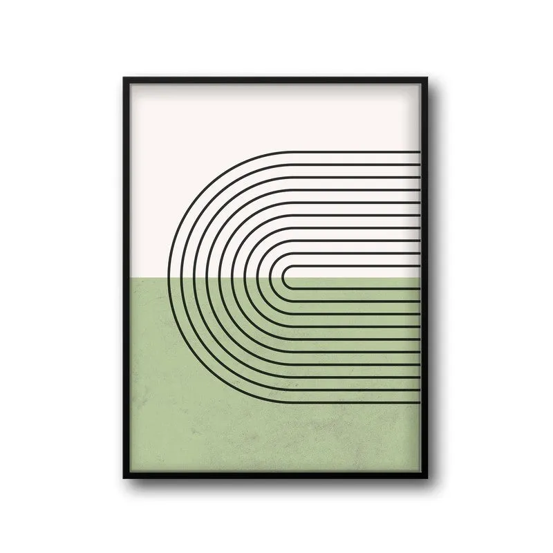Cerchio Green Archival Canvas Wall Art - Black Frame media 5