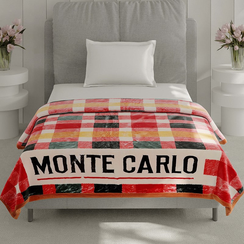 Monte Carlo Montana Mosaic Blanket (Red,Pink) - 597 GSM media 3