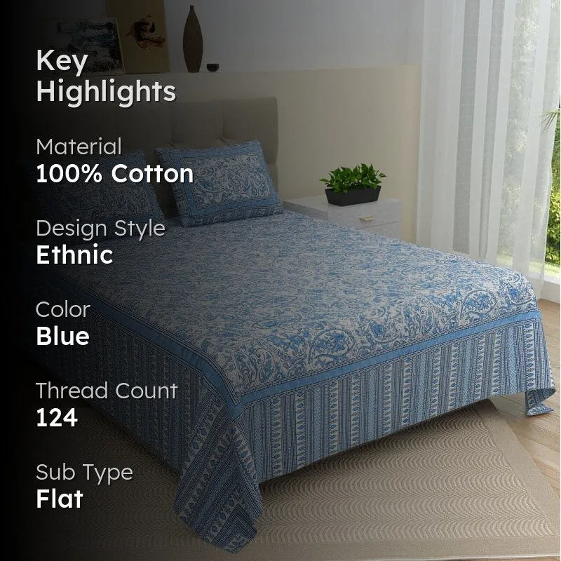 Davinsa Ethnic Cotton Bedsheet - 124 TC media 2