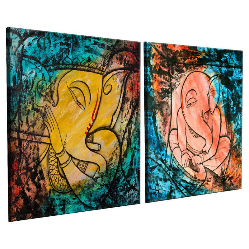Ganesha Mantra Mural  Wall Art  - Set Of Two media 3