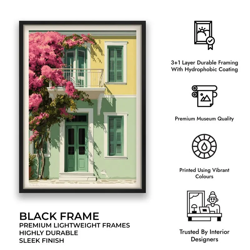 Noontide Neon Canvas Wall Painting - Black Frame media 9