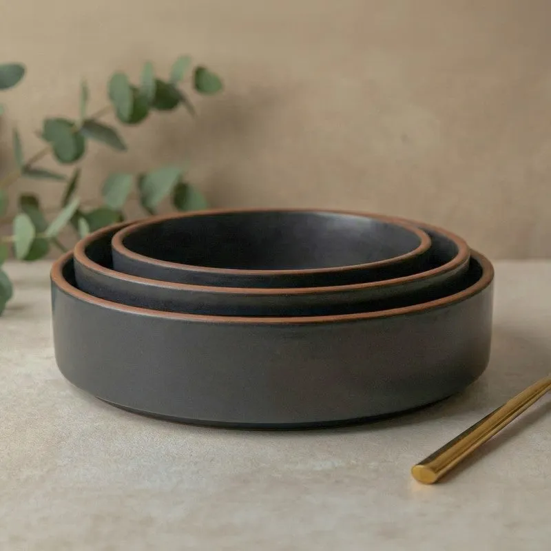 Salvo Ceramic Salad Bowl (700 mL,500 mL,350 mL) - Set Of Three media 3