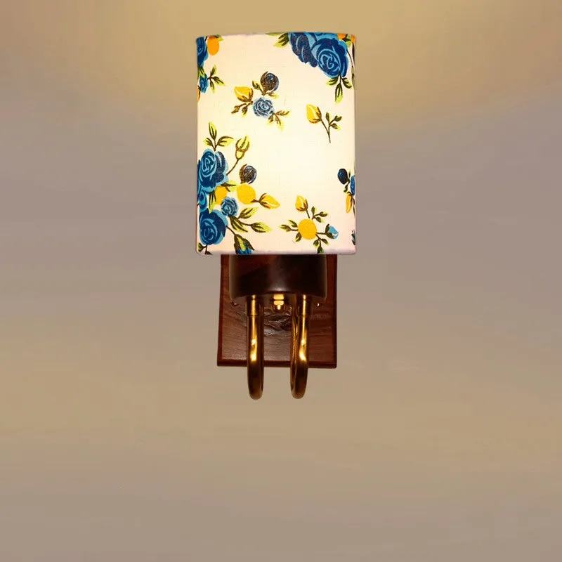 Gilded Arch Cotton Wall Lamp - White,Blue media 5