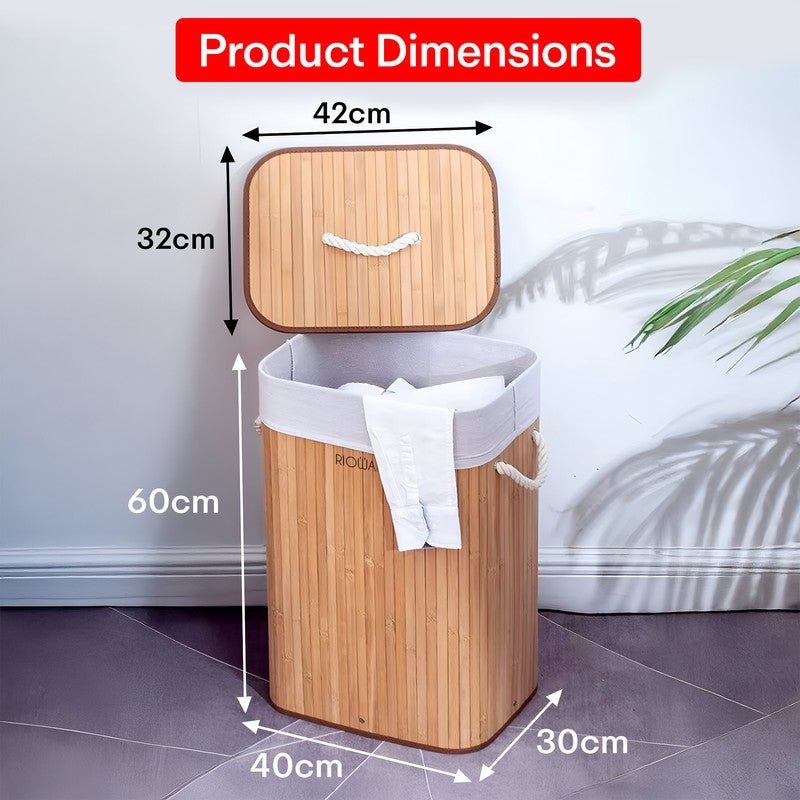 Rioware Slim Laundry Basket - Brown media 10