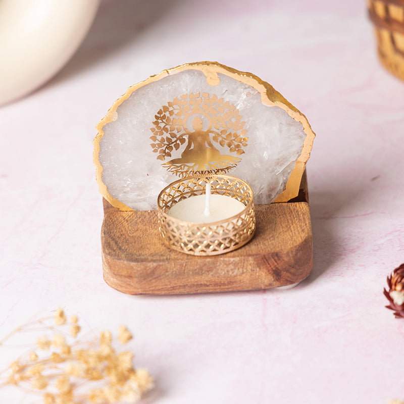 Life Tree Tea Light Holder - White media 5