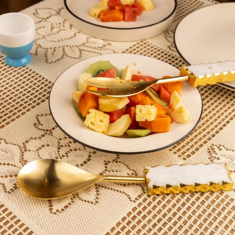 Myle Salad Spoon & Fork (Gold) - Two Piece Set media 4