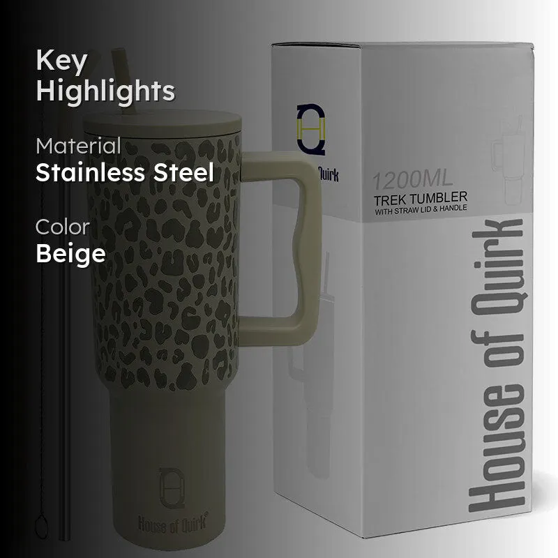 Savanna Splash Stainless Steel Tumbler (1200 ML) - Beige media 2