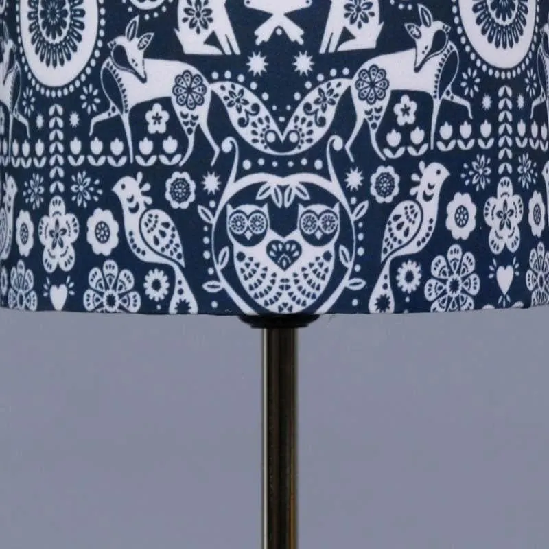 Animal Love Fabric Table Lamp - Blue,White,Silver media 5