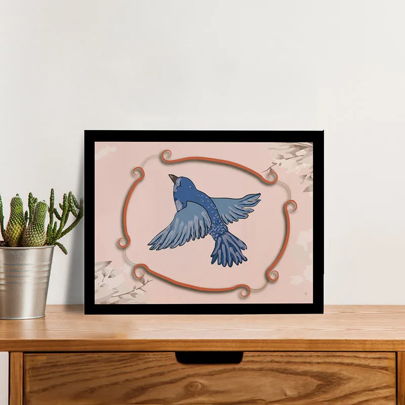 Sparrow Flight Wall Art with Black Frame media 1