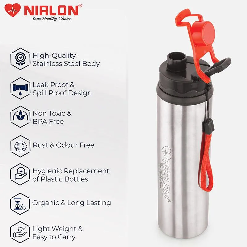 Solene Stainless Steel Water Bottle (Orange) - 900 mL media 4