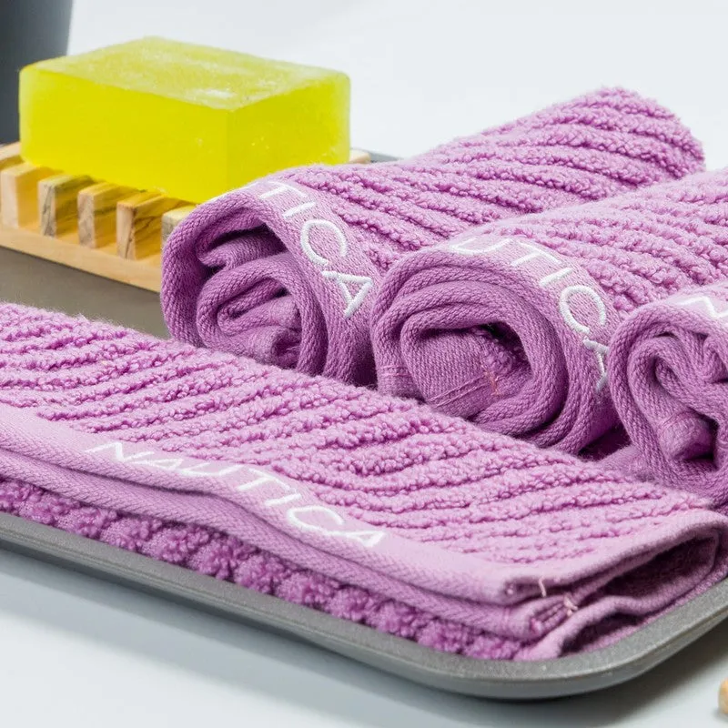 Nautica Dove Cotton Hand & Face Towel (Lilac) - Set Of Four media 4