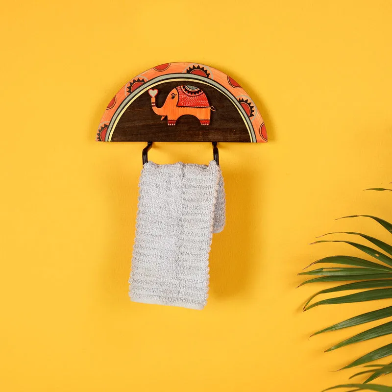 Tejas Wooden Towel Hanger media 1