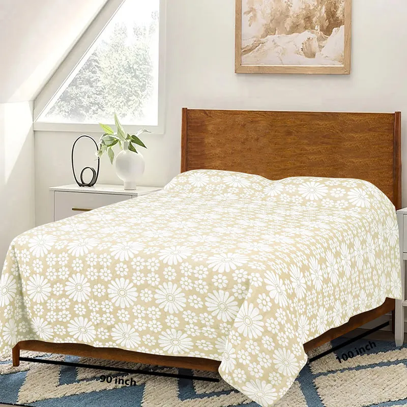 Saral Home Chitki Cotton Bedsheet (Ivory) - 150 TC media 5