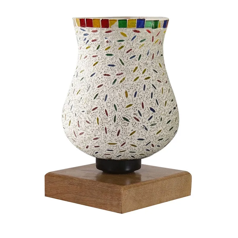 Levana Mosaic Glass Table Lamp With Wooden Base - Multicolor media 6