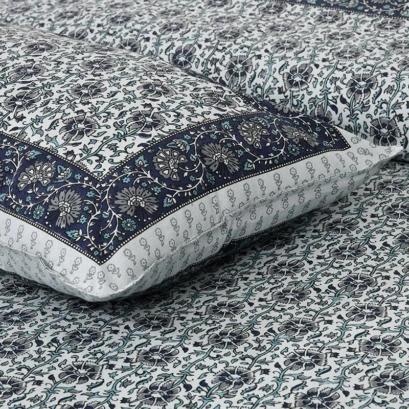 Mridula Printed Cotton Bedsheet (Blue) - 160 TC media 3