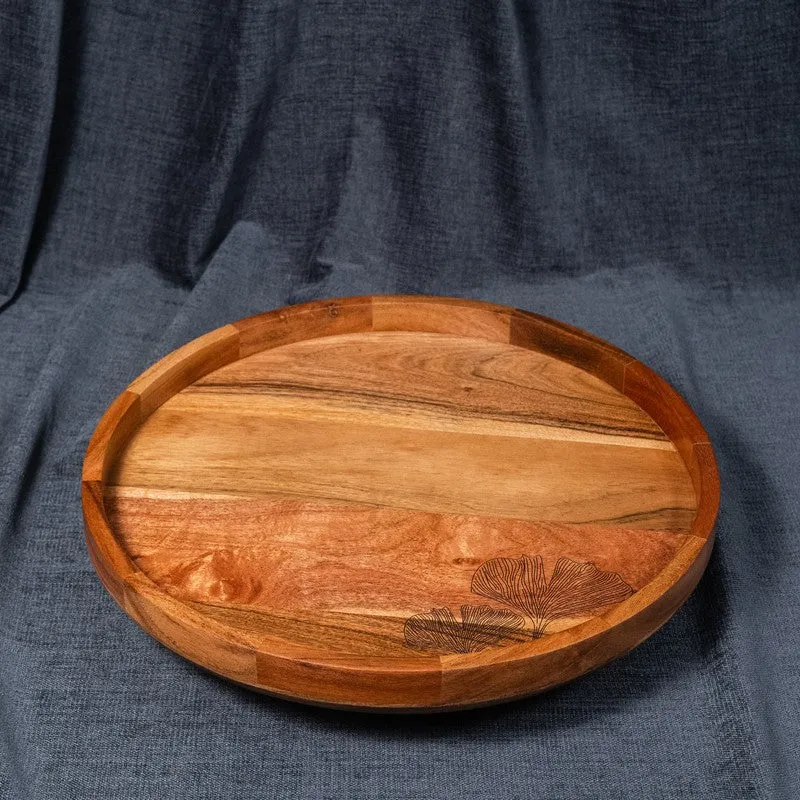 Artistry Printed Wood Rotating Serving Platter media 3