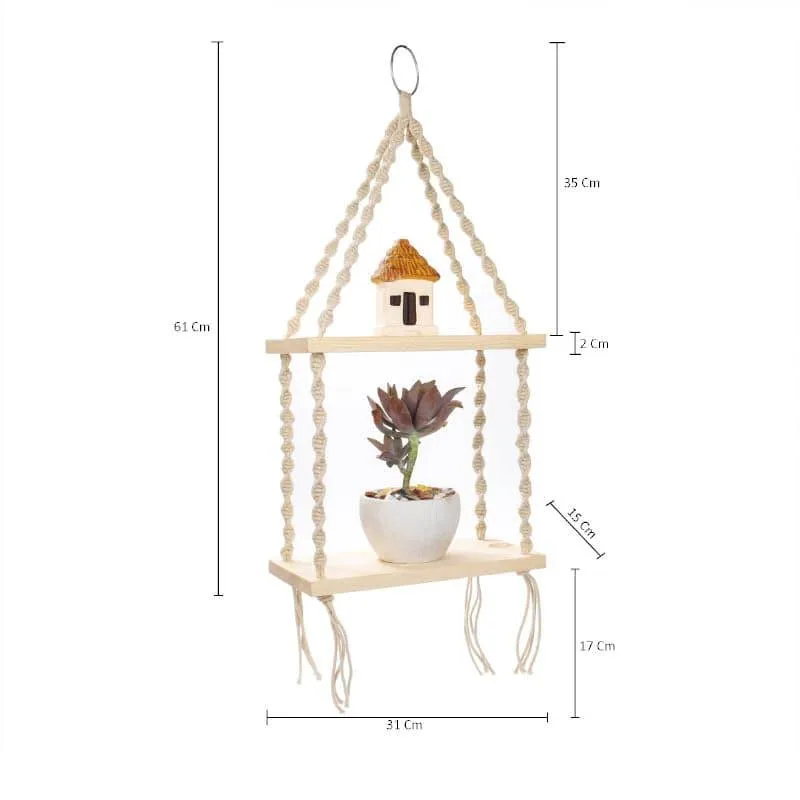 Livvy Macrame Hanging Shelf media 4