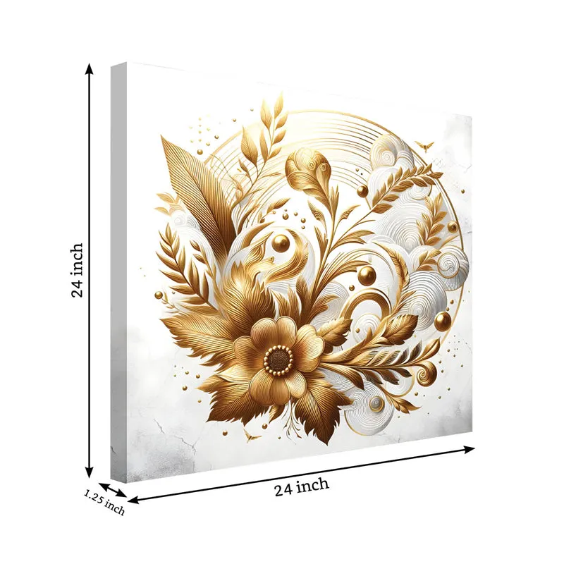 Golden Bloom Lumina Wall Painting media 6
