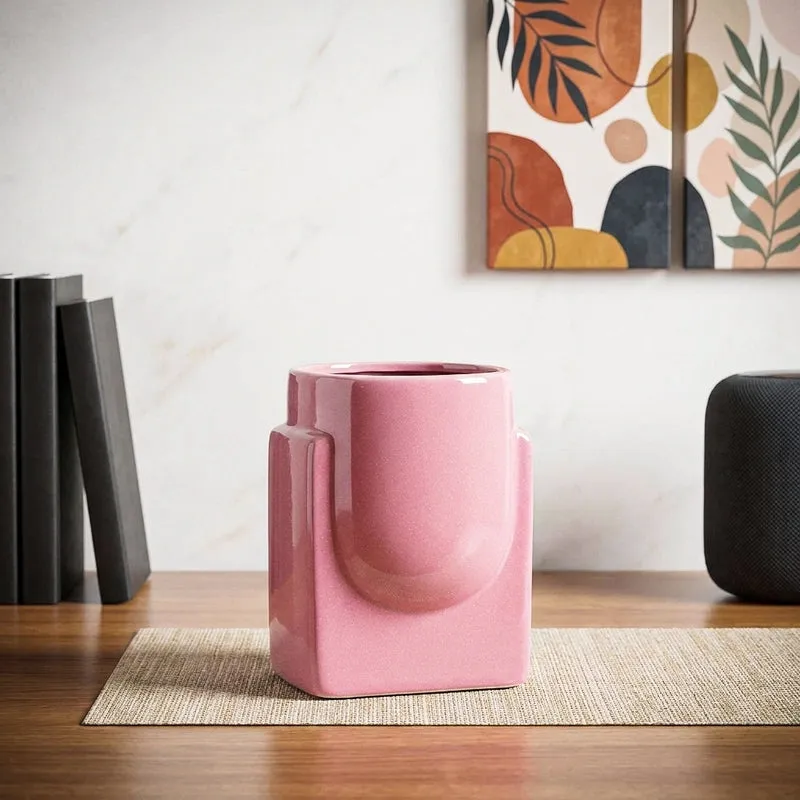Ugaoo Minimalica Ceramic Planter - Pink media 1