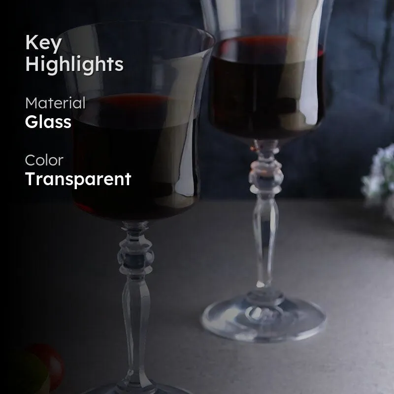 Old-school Bohemia Crystal Red Wine Glasses (300 ml) - Set of Six media 2