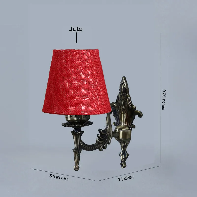 Vista Edrel Conical Fabric & Metal Wall Lamp - Maroon media 5