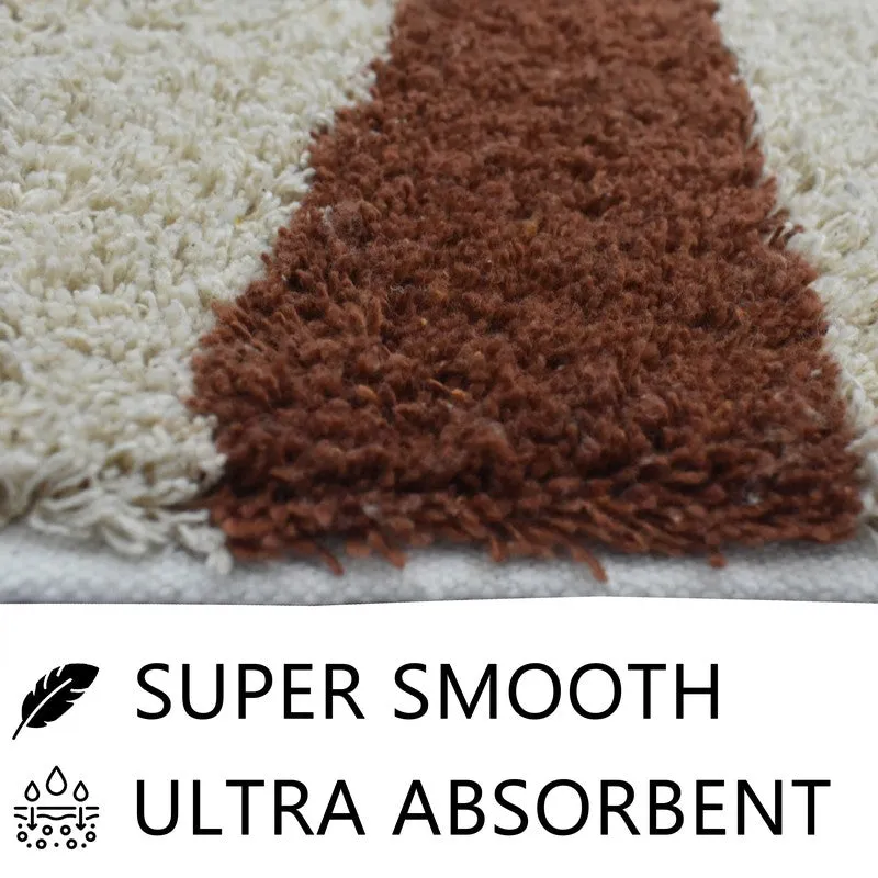 Close-up of the soft, absorbent-looking striped bath mat texture