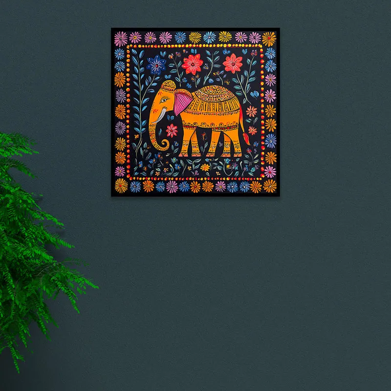 Tribal Haathi Canvas Wall Art With Frame media 5