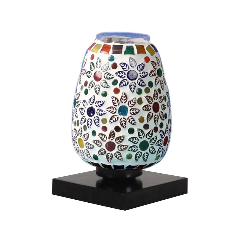 Stelloria Glass Table Lamp With Wooden Base - Multicolor media 6