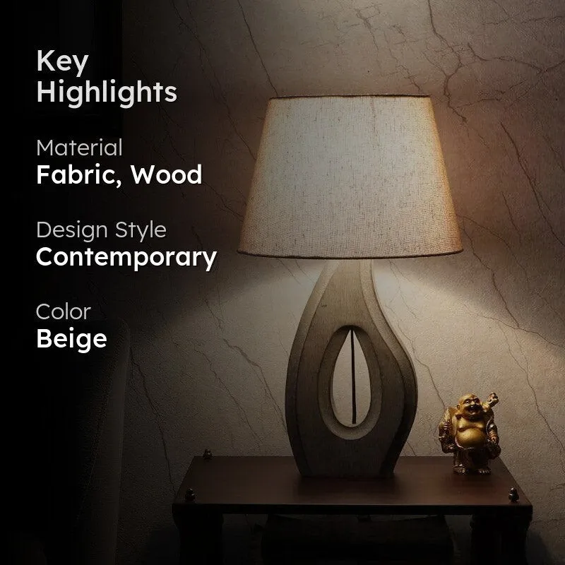 Mishuna Cove Fabric Table Lamp - Beige media 2
