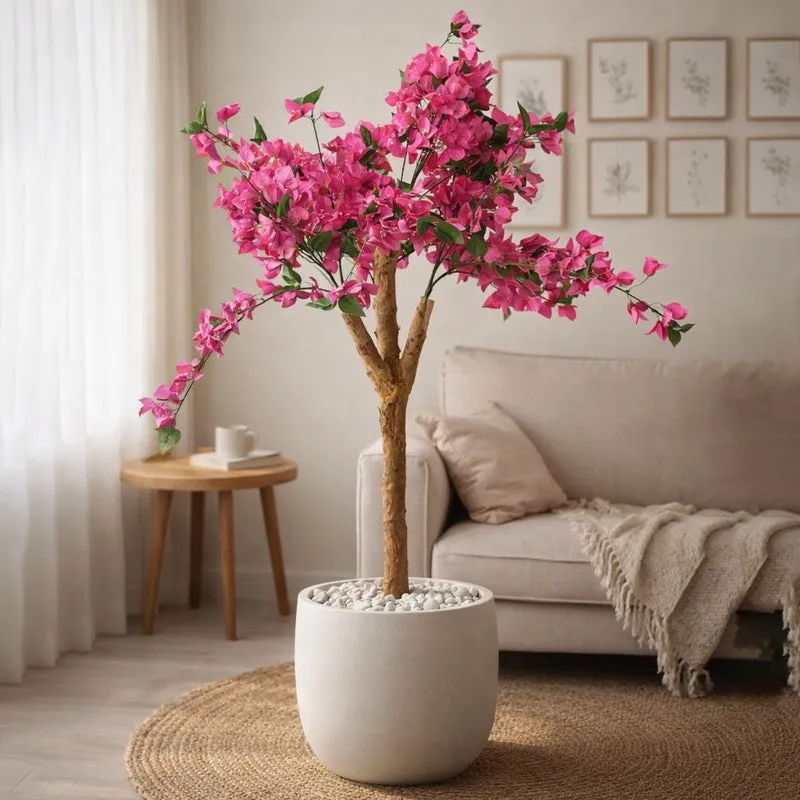 Serenity Bougainvillea Artificial Plant With Black Plastic Pot - 165 cm (5.4 ft) media 4