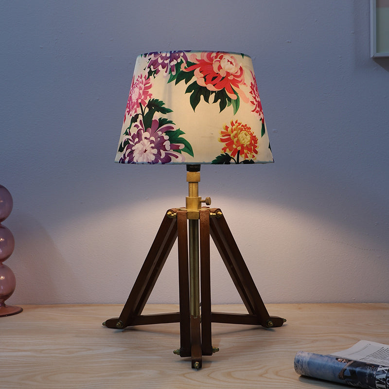 Miyabi Printed Tripod Mango Wood Table Lamp - Multicolor