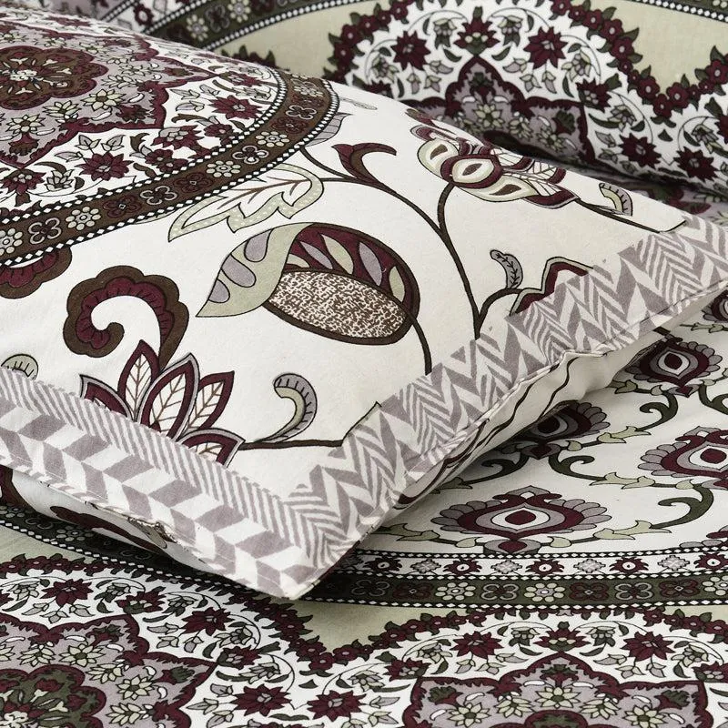Niranja Ethnic Cotton Flat Bedsheet (Brown) - 160 TC media 5