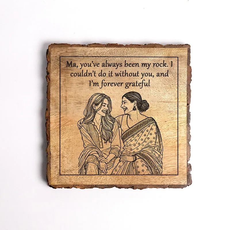 You Are My Rock Wood Showpiece - Square media 5