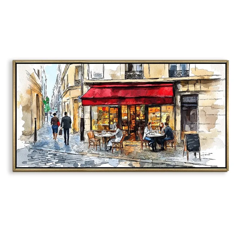 Crimson Canvas Wall Painting With Frame media 3
