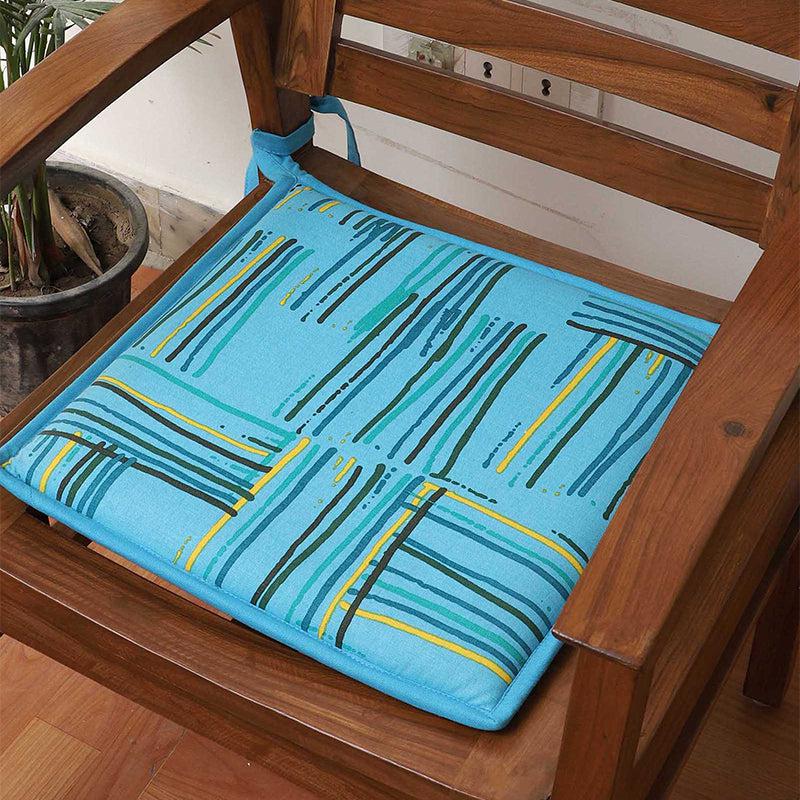 Serene Strokes Geometric Chair Pad - Set Of Two