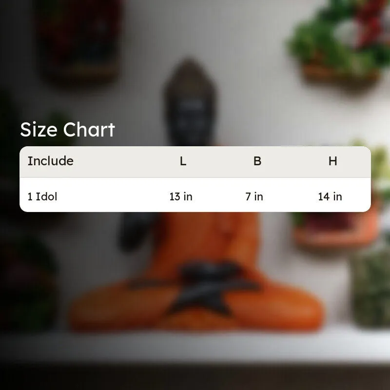 Divine Stillness Buddha Marble Idol - Orange media 7