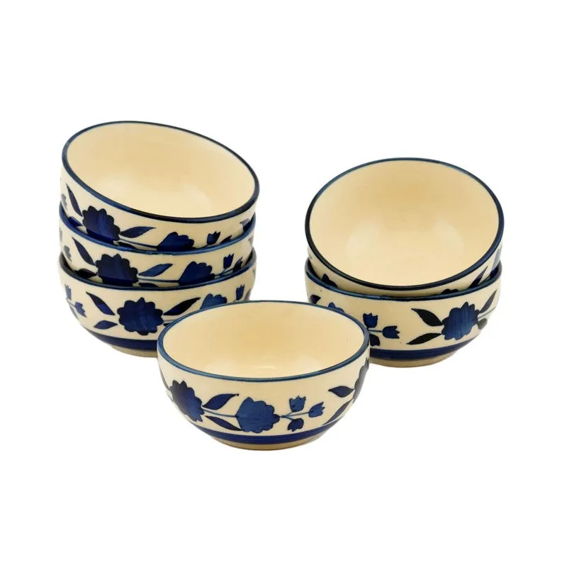 Niblet Ceramic Snack Bowls (Blue, 180 mL Each) - Set Of Six media 3