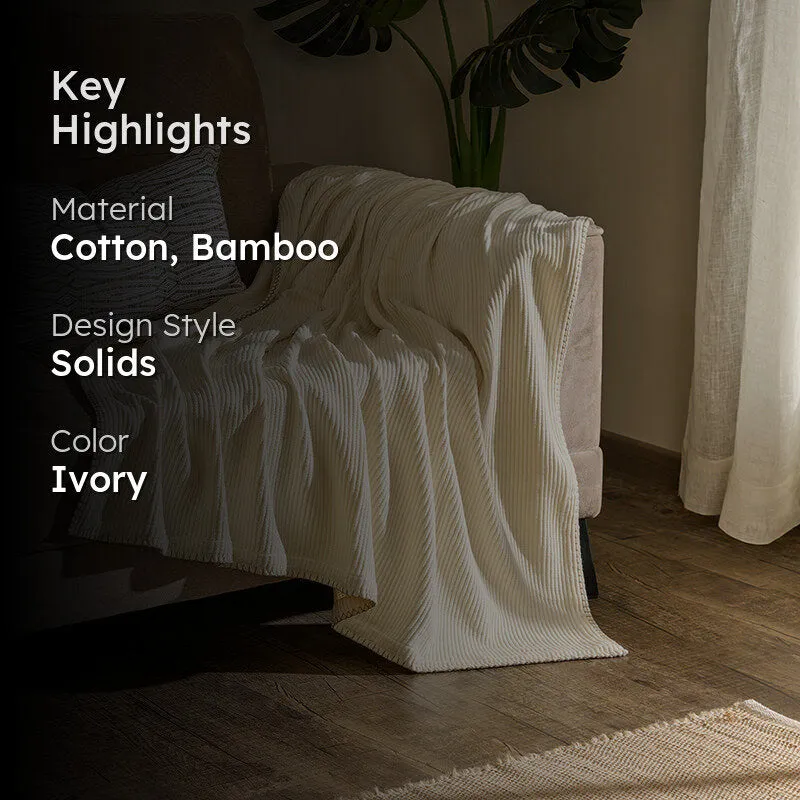 Wovelle Throw - Ivory & Beige media 2